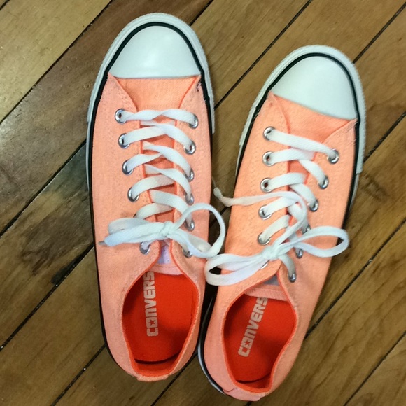 Converse Shoes - Converse neon orange shoes.